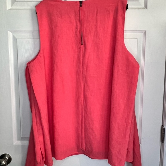 Lane Bryant Coral Pink Sleeveless Split Side Top - Size 24 NWT. - Picture 6 of 8